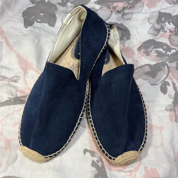 Soludos Original Espadrille Unisex Suede Navy Blue Flat Canvas Shoes Size 8 - Picture 2 of 11